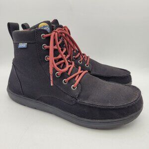 Lems Boulder Boot Vegan Zero Drop Men's Size 12 Black Canvas Red Flannel